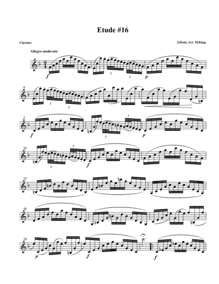 Clarinet Etude #16, Arr. Marten King (arr. Marten King)