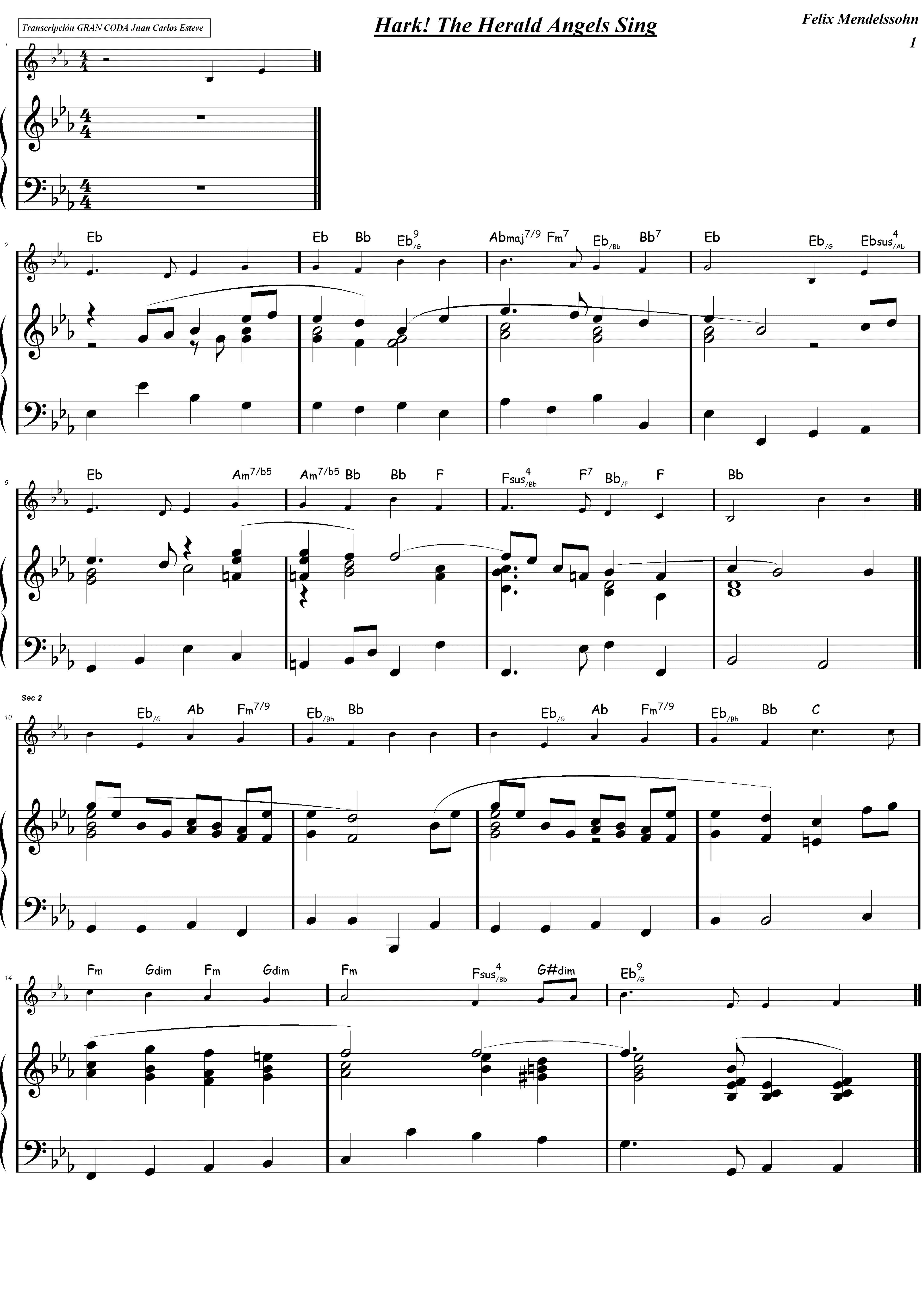 Hark! The Herald Angels Sing (arr. juan carlos esteve de la concepción)