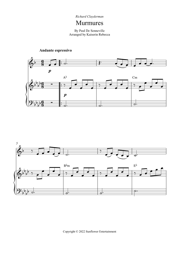 Murmures (arr. Kaiserin Rebecca)