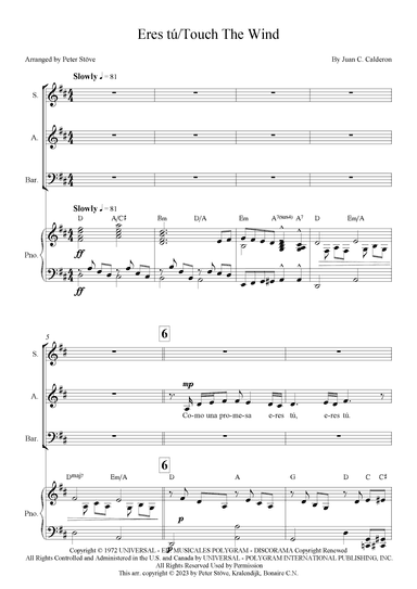 Eres Tu/touch The Wind (arr. Peter Stöve)