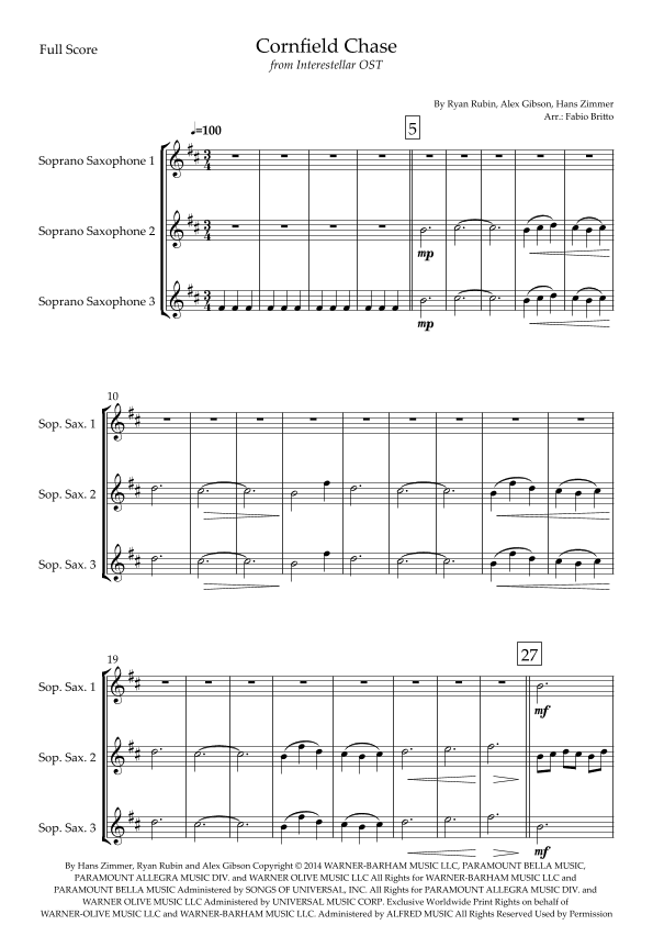 Cornfield Chase (arr. Fabio Britto)
