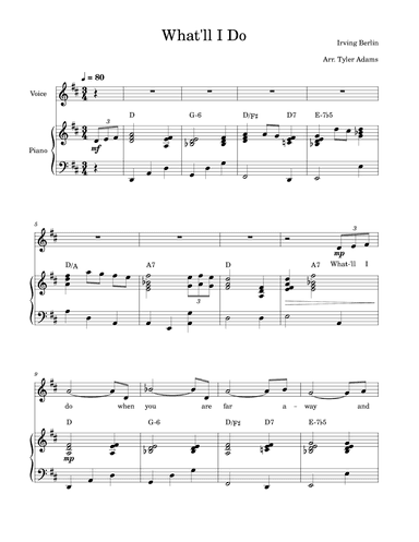 What'll I Do (Unison Choir) (arr. Tyler Adams)