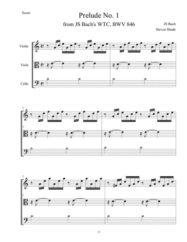 Bach - Prelude No. 1 in C major, BWV 846 (arr. Steve Shade)