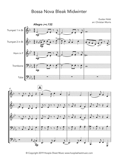 Bossa Nova Bleak Midwinter (In the Bleak Midwinter) (arr. Hoopla Sheet Music)