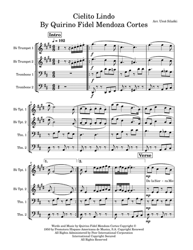 Cielito Lindo (arr. Uros Silaski)