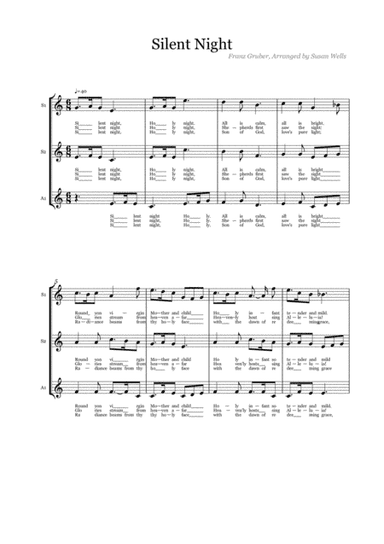 Silent Night - a cappella arrangement for SSA (arr. Susan EA Wells)