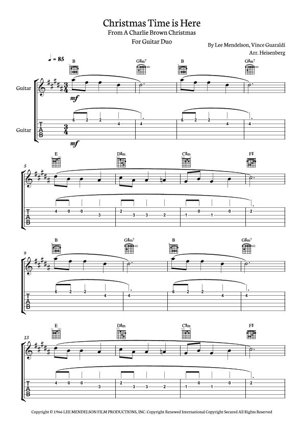 Christmas Time Is Here (arr. Heisenberg)