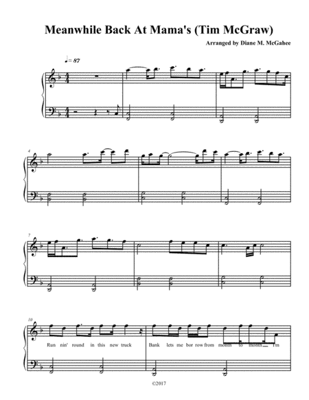 Meanwhile Back At Mama's (arr. Diane M. McGahee)