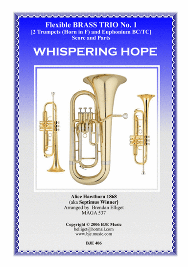 Whispering Hope - Flexible Brass Trio No.1 Score and Parts (arr. Brendan Elliget MAGA 537)