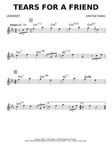 Tears For A Friend (lead sheet)