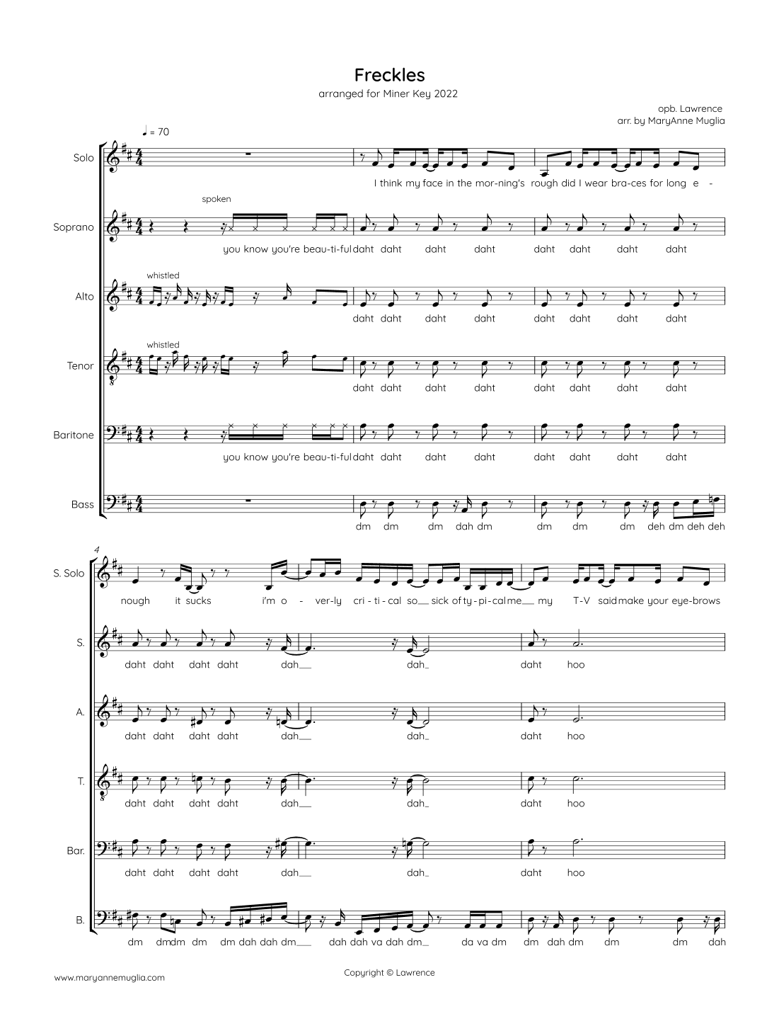 Freckles (arr. MaryAnne Muglia)