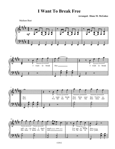 I Want To Break Free (arr. Diane M. McGahee)