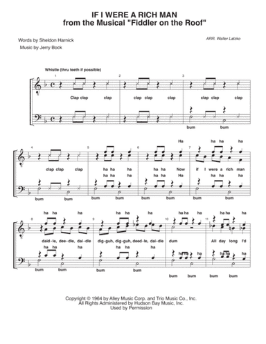 If I Were A Rich Man (arr. Walter Latzko)