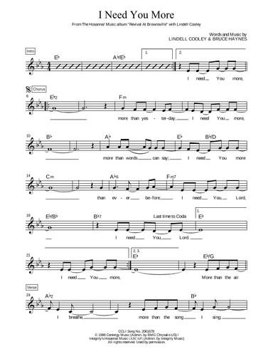 I Need You More (arr. Travis J. Gandy)