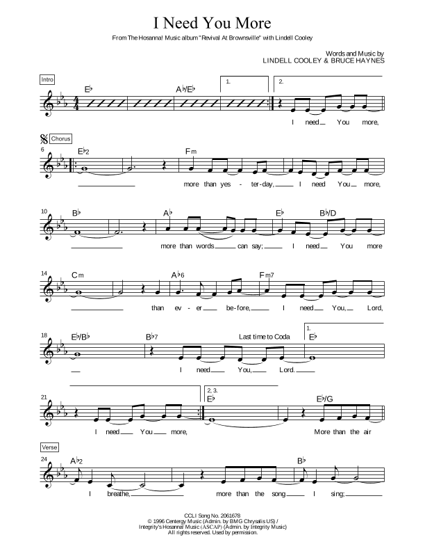I Need You More (arr. Travis J. Gandy)