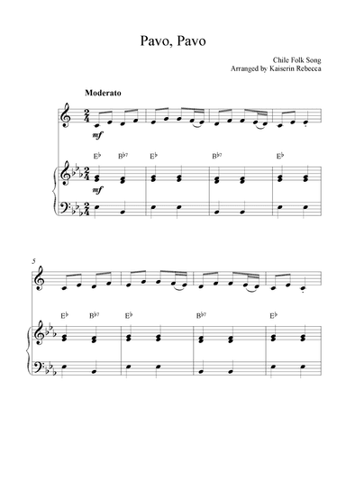 Pavo, Pavo (arr. Kaiserin Rebecca)