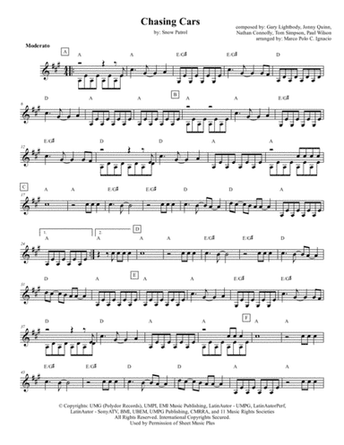 Chasing Cars (arr. Marco Polo C. Ignacio)