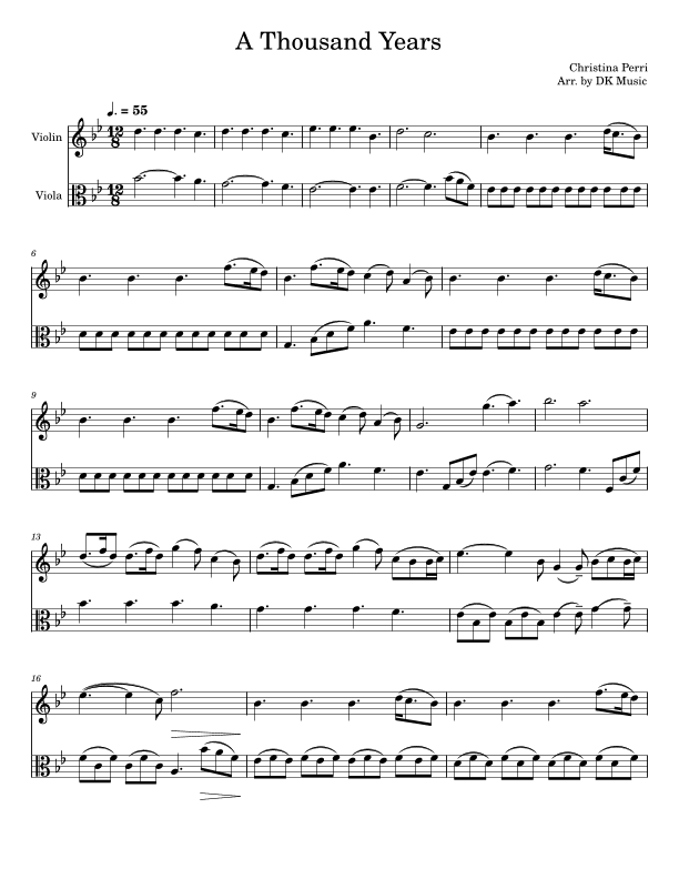 A Thousand Years (arr. DK Music)