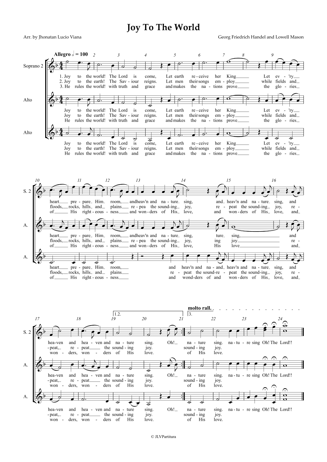 Joy To The World (arr. Jhonatan Lucio Viana)