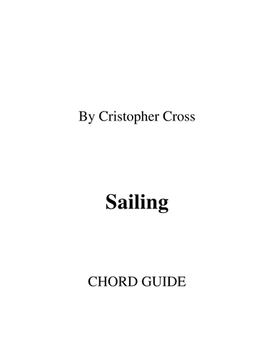 Sailing (arr. RWM)