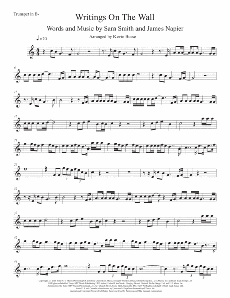 Writing's On The Wall from the film SPECTRE (arr. Kevin Busse)