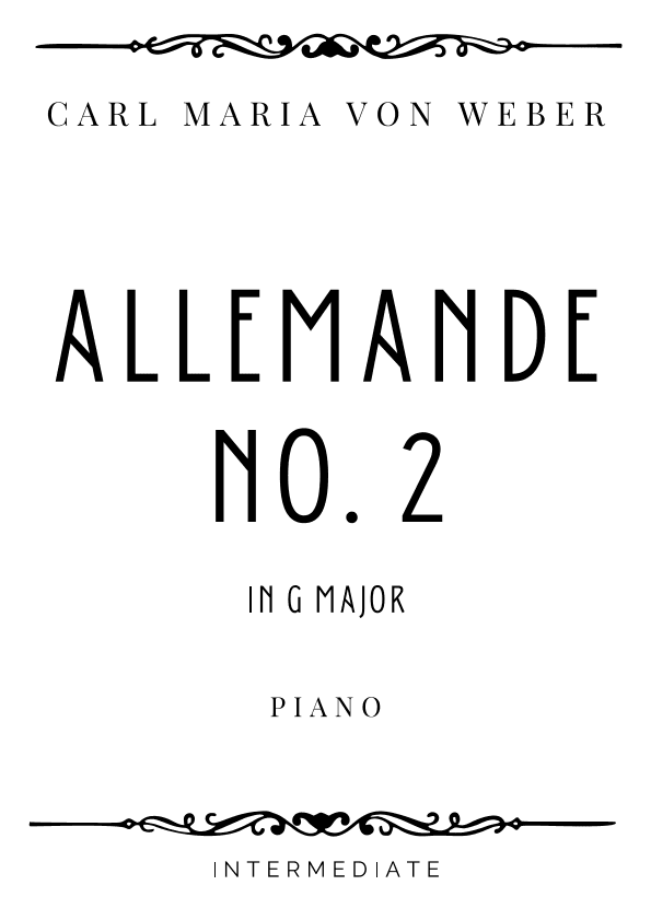 Weber - Allemande No. 2 in G Major - Intermediate (arr. Piacere Music Sheets)