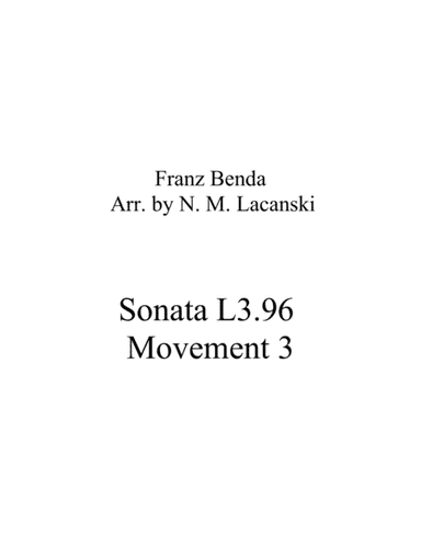 Sonata L3.96 Movement 3 (arr. Nick Lacanski)