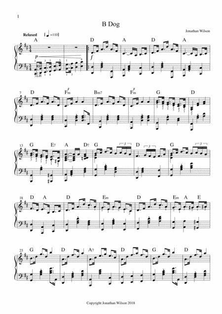 B Dog - Piano Solo