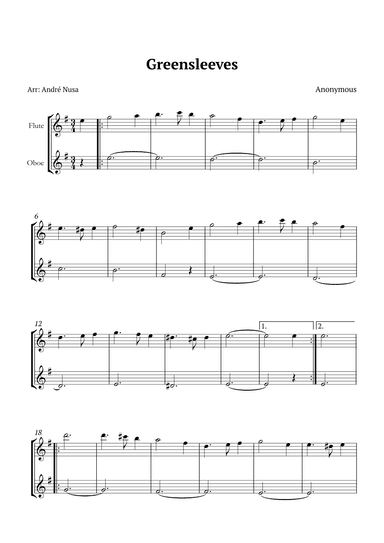 Greensleeves (arr. André Nusa)