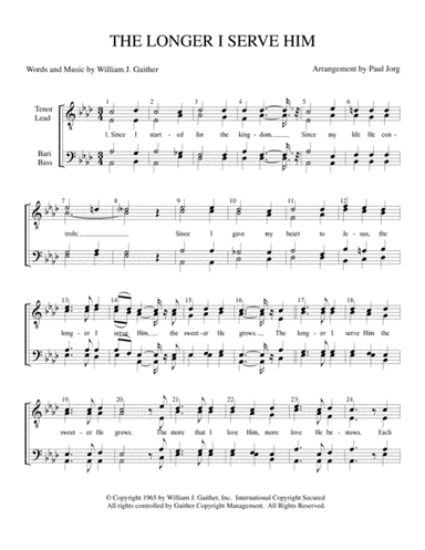 The Longer I Serve Him (arr. Paul A. Jorg)