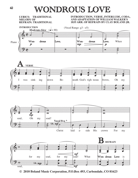 WONDROUS LOVE (arr. Clay Boland Jr.)