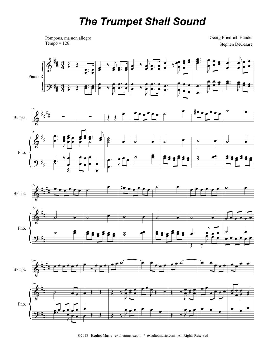 The Trumpet Shall Sound (Bassoon and Bb-Trumpet solo) (arr. Stephen DeCesare)
