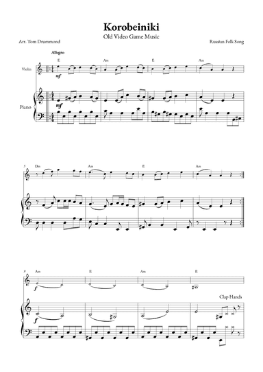 Korobeiniki (arr. Tom Drummond)