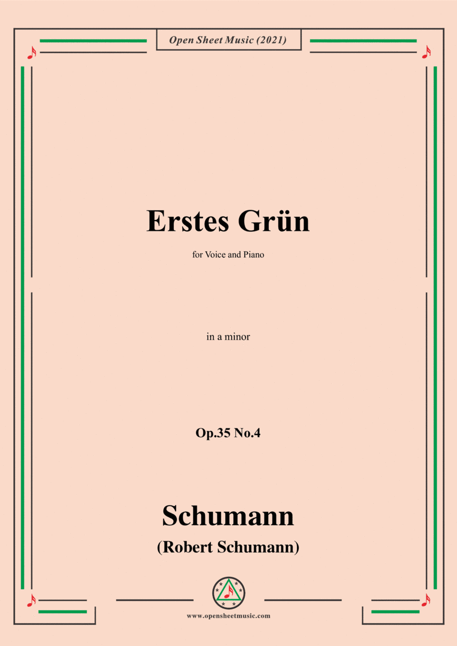 Schumann-Erstes Grun,Op.35 No.4 in a minor (arr. Open Cloud)