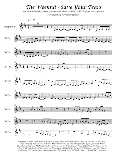 Save Your Tears (arr. Reyniê Brigantin)