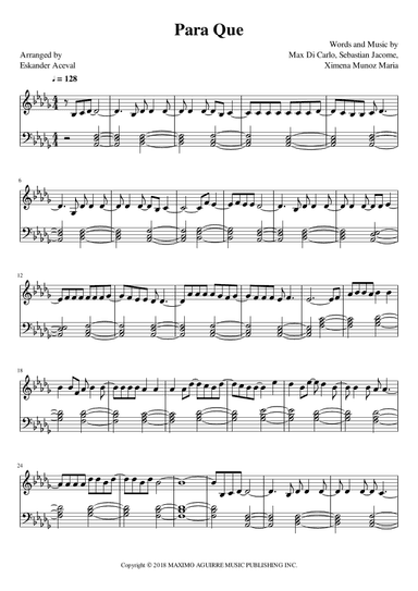 Para Que (arr. Eskander Aceval)