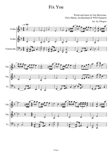 Fix You (arr. Julia Rogers)