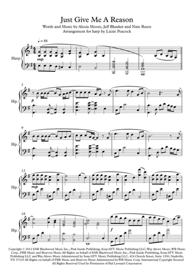 Just Give Me A Reason (arr. Lizzie Peacock)