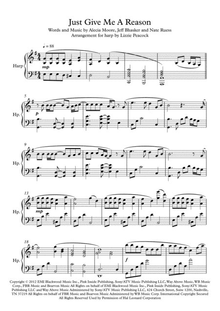 Just Give Me A Reason (arr. Lizzie Peacock)