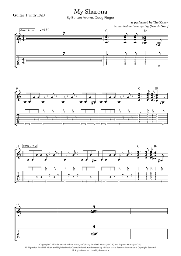 My Sharona (arr. Joeri de Graaf)