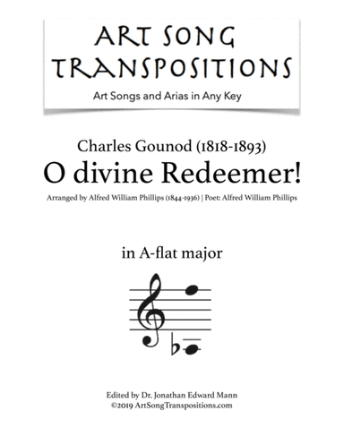 GOUNOD: O divine Redeemer! (transposed to A-flat major) (arr. ArtSongTranspositions.com)
