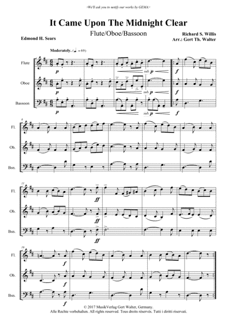 It Came Upon The Midnight Clear (arr. Gert Th. Walter)