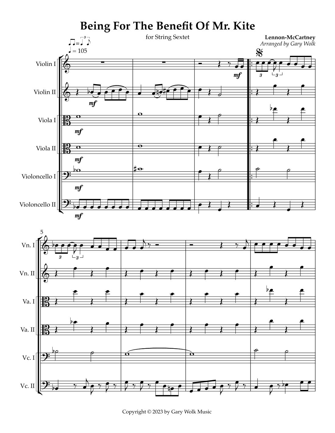Being For The Benefit Of Mr. Kite (arr. Gary Wolk)