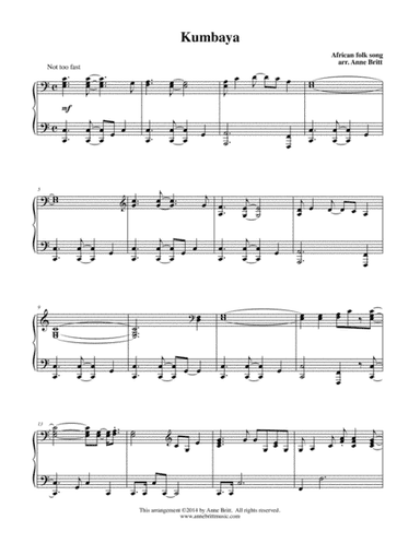 Kumbaya (early intermediate) (arr. Anne Britt)