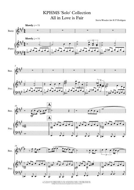 All In Love Is Fair (arr. Kevin P Holdgate)