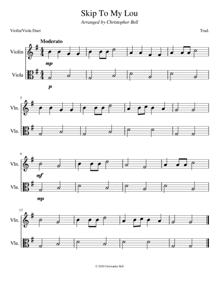 Skip To My Lou - Easy Violin/Viola Duet (arr. Silent Home Records)