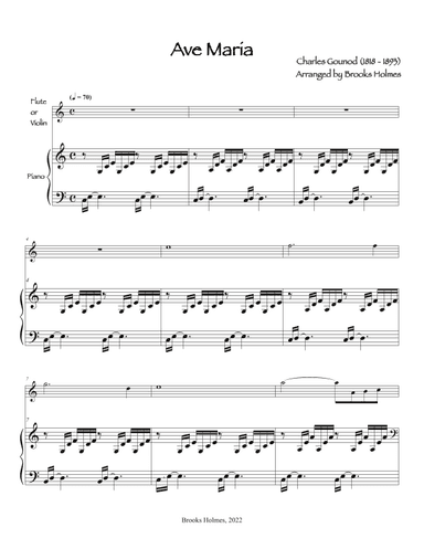 Ave Maria (Bach/Gounod) in C (arr. Brooks Holmes)
