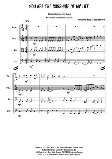 You Are The Sunshine Of My Life (arr. DarrenLloyd)