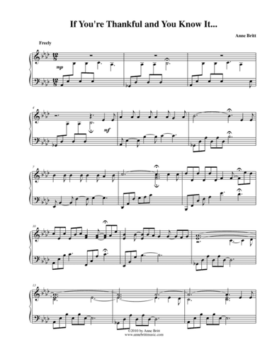 If You're Thankful and You Know It (New Age remix of "If You're Happy and You Know It") - advanced i (arr. Anne Britt)