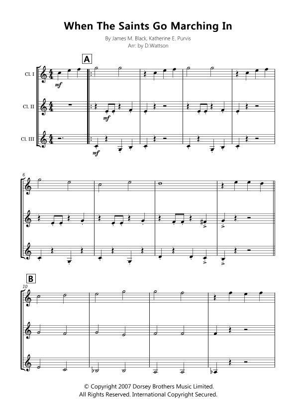 When The Saints Go Marching In (arr. D. Wattson)